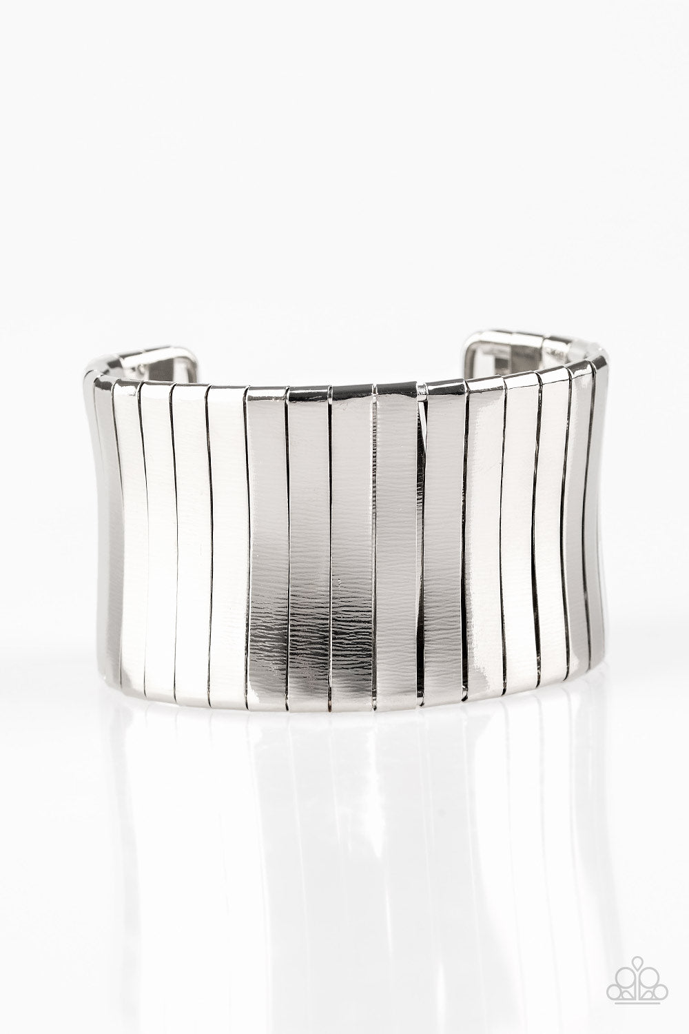 Paparazzi - Urban Uptrend - Wide Silver Cuff Bracelet