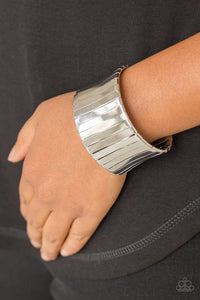 Paparazzi - Urban Uptrend - Wide Silver Cuff Bracelet