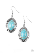 Load image into Gallery viewer, Aztec Horizons Blue Turquoise Earrings Paparazzi
