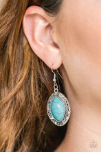 Load image into Gallery viewer, Aztec Horizons Blue Turquoise Earrings Paparazzi
