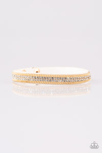 Paparazzi Babe Bling Wrap Snap Bracelet - Choose from White and Brass