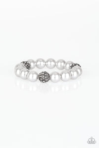 Cake Walk Pearl Bracelet with Rhinestone - Choose from Silver and White