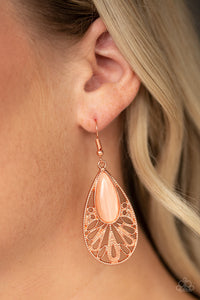 Paparazzi Glowing Tranquility Cooper Earrings with Cat's Eye Stone