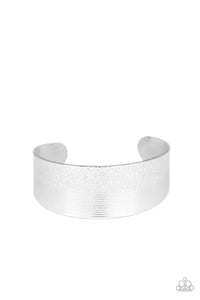 Paparazzi - Mixed Vibes - Wide Silver Cuff Bracelet