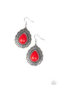Paparazzi Mountain Mover Red Stone Earrings