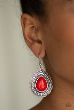 Load image into Gallery viewer, Paparazzi Mountain Mover Red Stone Earrings
