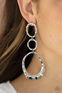 Paparazzi Radically Rippled Silver Post Earrings