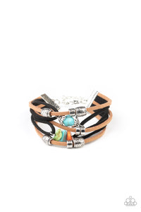 Paparazzi Rocky Mountain Rebel Leather Multicolor Clasp Bracelet