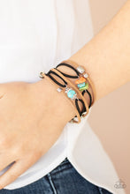 Load image into Gallery viewer, Paparazzi Rocky Mountain Rebel Leather Multicolor Clasp Bracelet
