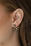 A Force To BEAM Reckoned With - Silver Earrings with Hematite - Double Sided Post - Paparazzi