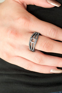 A Square Deal Gunmetal Black Square Ring