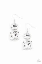 Load image into Gallery viewer, Paparazzi All ICE On Me White Oval and Square Rhinestone Earrings
