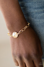 Load image into Gallery viewer, I Want It All Gold Rhinestone Necklace and All A Glitter Gold Toggle Bracelet - Jewelry Set 67

