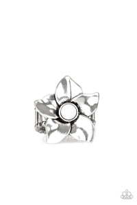 Paparazzi Ask for Flowers White Floral Ring