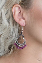 Load image into Gallery viewer, Babe Alert Purple Earrings Paparazzi

