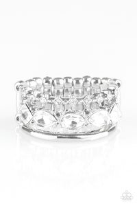 Backstage Sparkle White Rhinestone Ring
