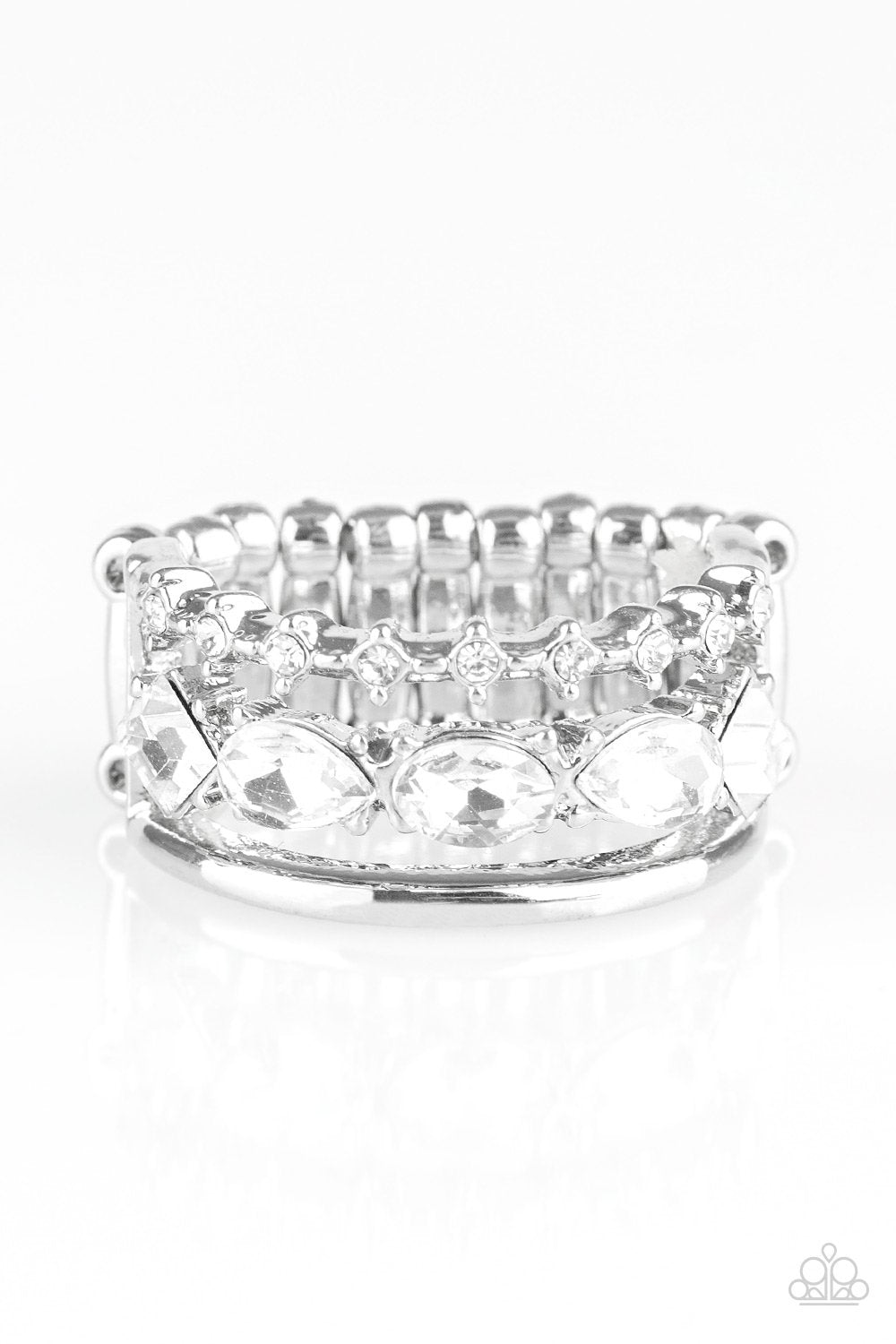 Backstage Sparkle White Rhinestone Ring