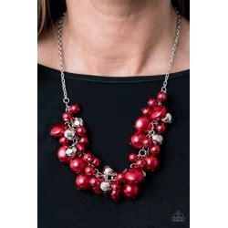 Battle of the Bombshell Red Necklace and Cupid Couture Red Bracelet - Jewelry Set 9