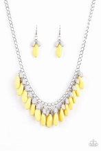 Load image into Gallery viewer, Paparazzi - Beaded Binge Fringe Necklace - Choose from blue or yellow colors
