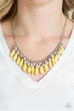 Load image into Gallery viewer, Paparazzi - Beaded Binge Fringe Necklace - Choose from blue or yellow colors
