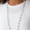 Load image into Gallery viewer, Paparazzi - Behind the Scenes - Long White Pearl Gold or Silver Necklace
