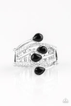 Load image into Gallery viewer, Bling Dream Black Ring with White and Hematite Rhinestones
