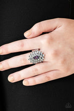 Load image into Gallery viewer, Blooming Fireworks Purple and Rhinestone Ring
