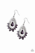 Load image into Gallery viewer, Boss Brilliance Purple Rhinestone Earrings
