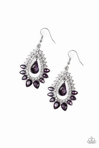 Boss Brilliance Purple Rhinestone Earrings