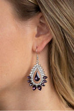 Load image into Gallery viewer, Boss Brilliance Purple Rhinestone Earrings
