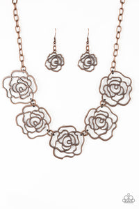 Paparazzi Budding Beauty Flower Necklace - Choose from Cooper and Rose Gold