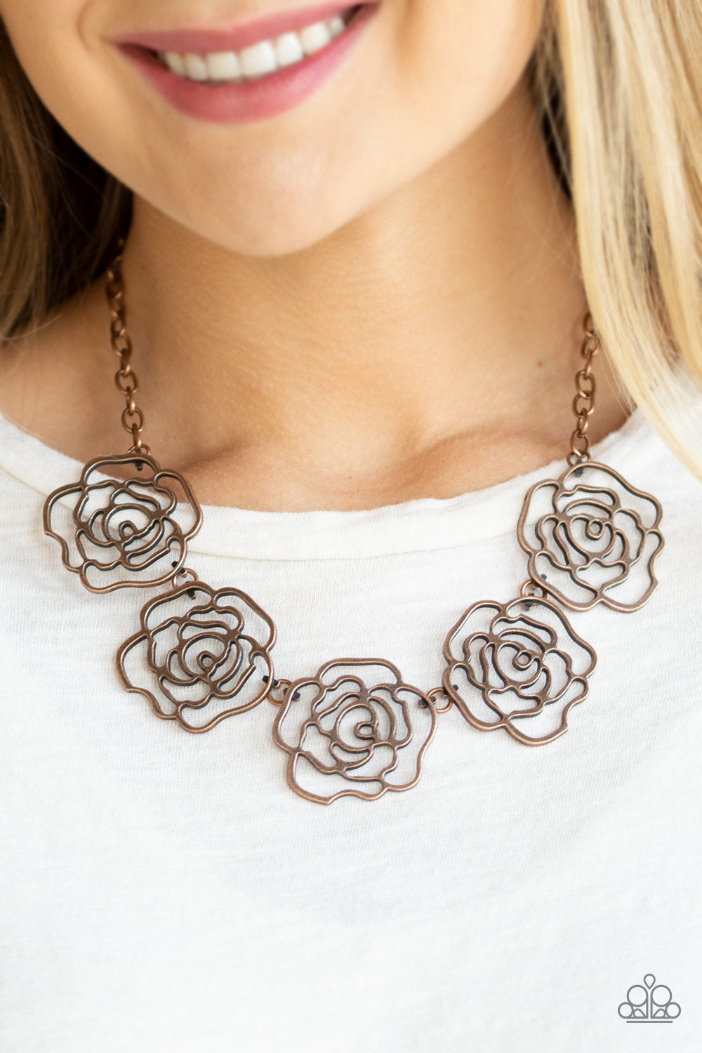 Paparazzi Budding Beauty Flower Necklace - Choose from Cooper and Rose Gold