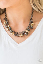 Load image into Gallery viewer, Building My Brand - Gunmetal Black Necklace with Black, Cooper, Gold, Silver Beads
