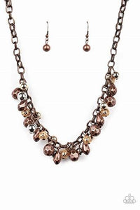 Building My Brand Multicolor - Cooper Chain Necklace Black, Cooper, Gold, Silver Beads