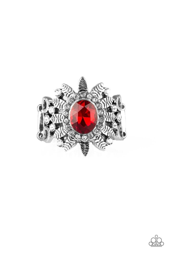 Burn Bright Red Rhinestone Ring