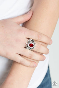 Burn Bright Red Rhinestone Ring