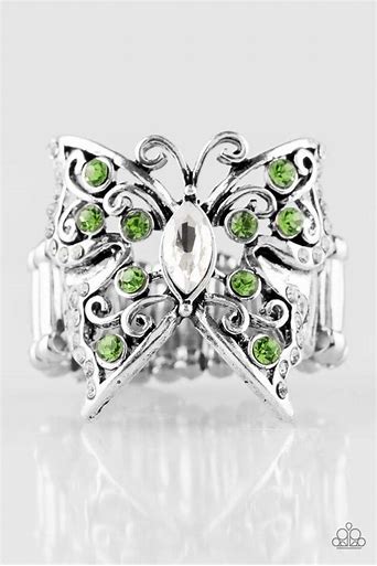 Paparazzi - Butterfly Bling - Green Butterfly Ring