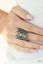 Load image into Gallery viewer, Paparazzi - Butterfly Bling - Green Butterfly Ring
