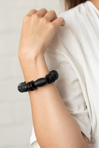 Paparazzi - Caribbean Castaway - Black Wood Bracelet