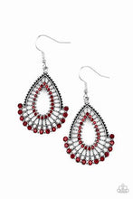 Load image into Gallery viewer, Castle Collection Red Rhinestone Earrings
