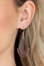 Load image into Gallery viewer, Castle Collection Red Rhinestone Earrings
