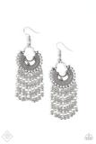 Load image into Gallery viewer, Paparazzi Catching Dreams Silver Chain Fringe Earrings - Fashion Fix October 2019
