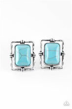 Load image into Gallery viewer, Center Stagecoach Rectangle Turquoise Post Earrings Paparazzi

