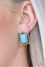 Load image into Gallery viewer, Center Stagecoach Rectangle Turquoise Post Earrings Paparazzi
