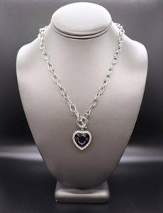 Paparazzi - Check Your Heart Rate Purple Necklace - Exclusive