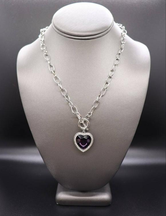 Paparazzi - Check Your Heart Rate Purple Necklace - Exclusive