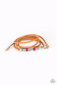 Paparazzi - Clear a Path - Red Wrap Bracelet