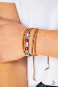 Paparazzi - Clear a Path - Red Wrap Bracelet