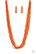 Load image into Gallery viewer, Paparazzi Congo Colada Orange Seed Bead Necklace
