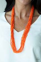 Load image into Gallery viewer, Paparazzi Congo Colada Orange Seed Bead Necklace
